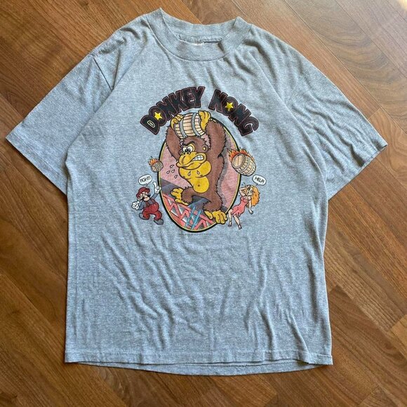 Vintage VTG 80’s 90’s Donkey Kong  Graphic Single Stitch Graphic T-Shirt - Picture 1 of 3